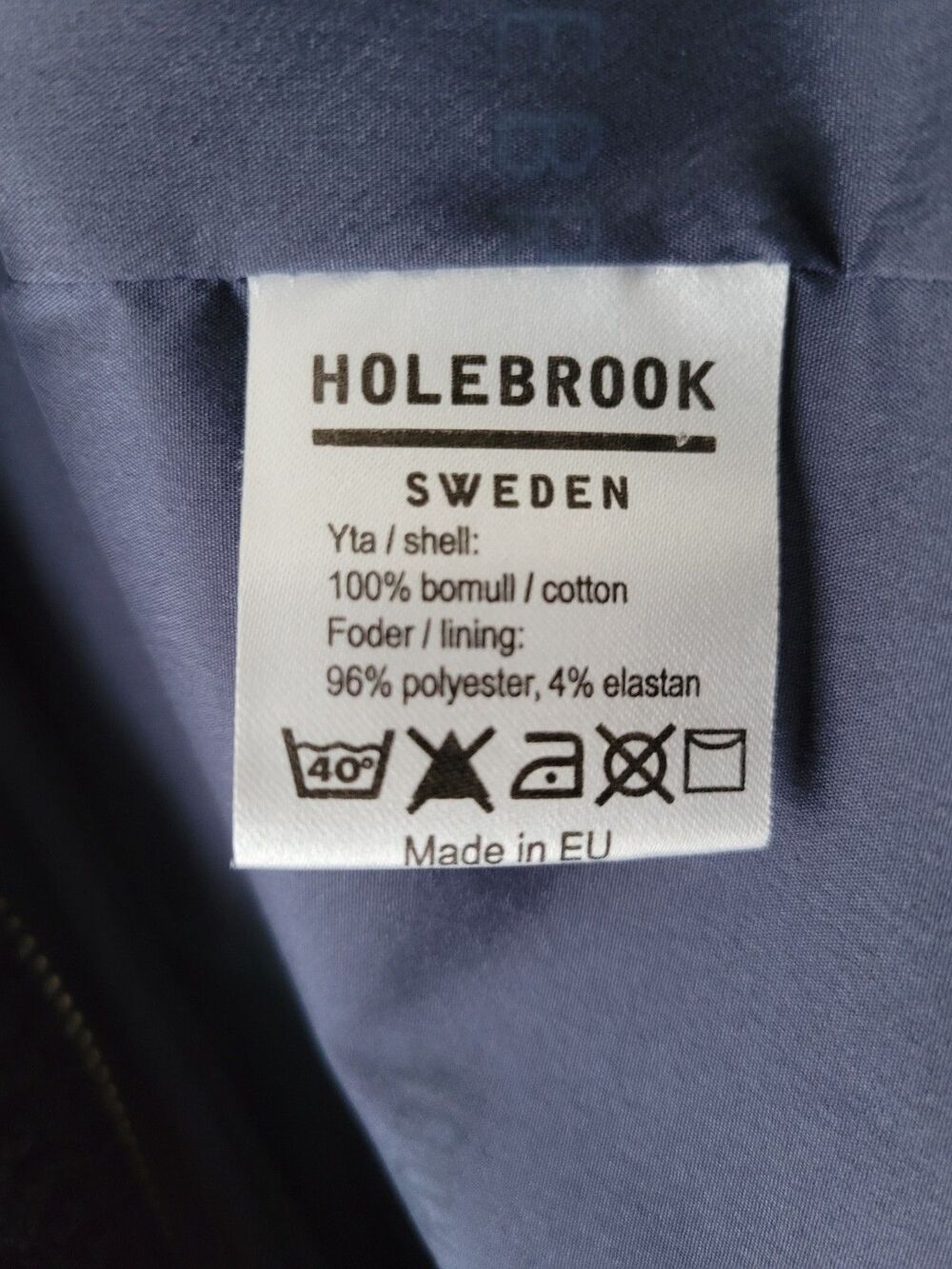 Holebrook Sweden Windproof Knit Jacket Men’s XXL Navy Full Zip Rare Archival - Picture 7 of 16